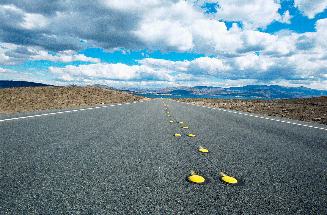 Road near Lake Mead, South East Nevada. USA.