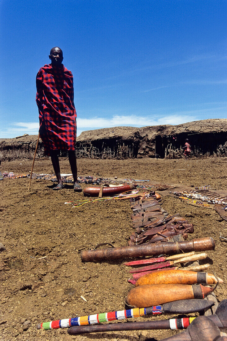 Massai souvenirs in Massai village, Tanzania, East Africa