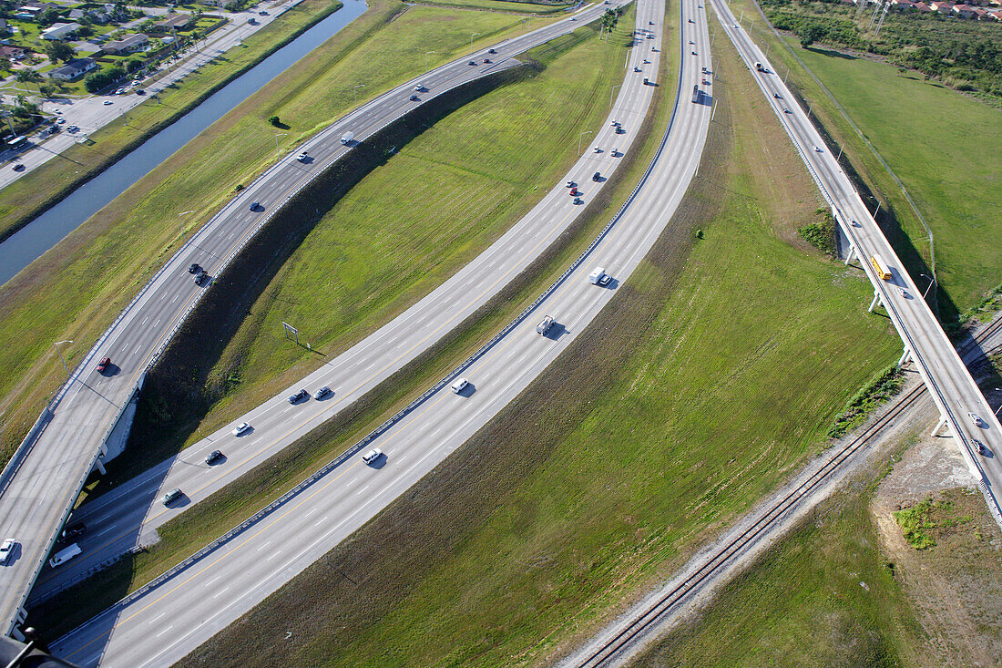 Luftbild der Autobahn Infrastruktur, Miami, Florida, USA