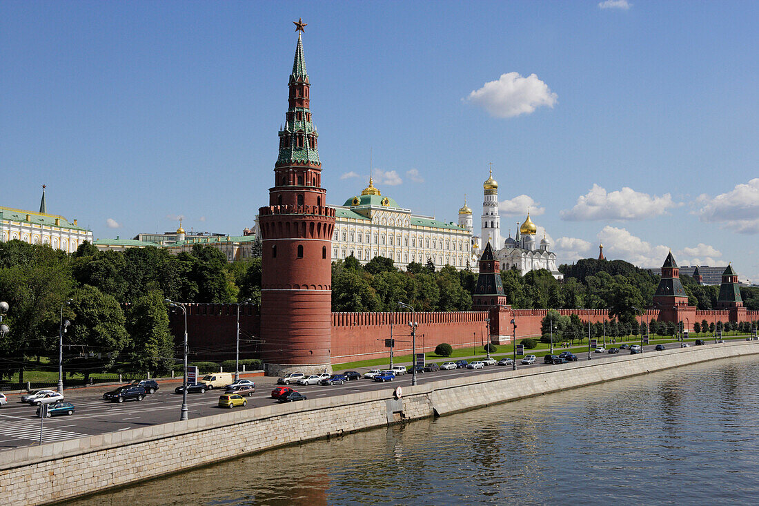 Fluss Moskwa und der Kreml, Moskauer Kreml, Moskau, Russland