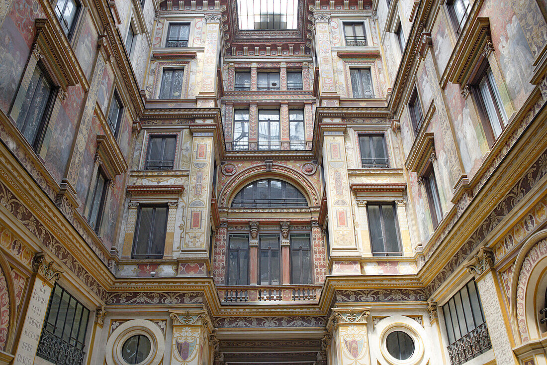 Courtyard facade, Rome, Italy, Europe