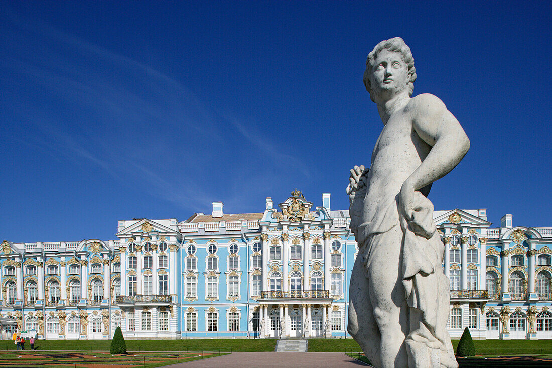 Katharinenpalast in Zarskoje Selo, auch Puschkin genannt, 25 km südöstlich von St. Petersburg, Russland