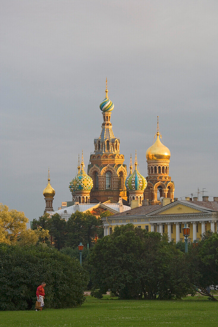 Mars field and the Church of our Savior on Blood commemorates the spot where Tsar Alexander II was assassinated, Saint Petersburg, Russia