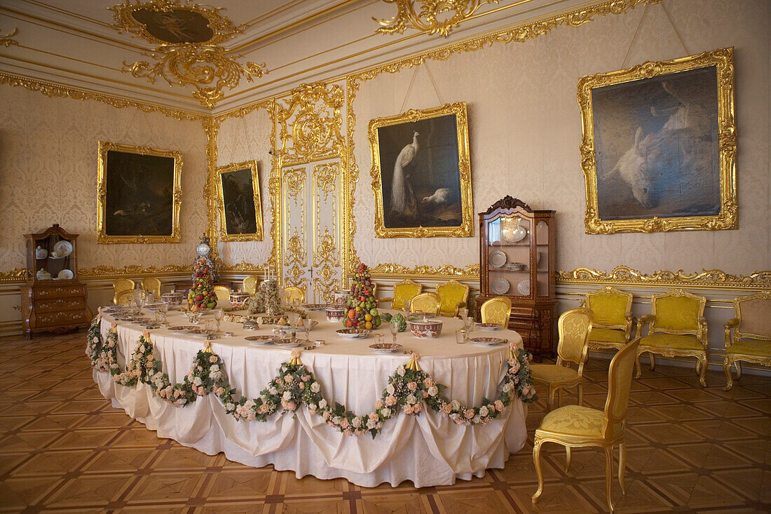 Katharinenpalast in Zarskoje Selo, auch Puschkin genannt, 25 km suedlich von St. Petersburg, Russland