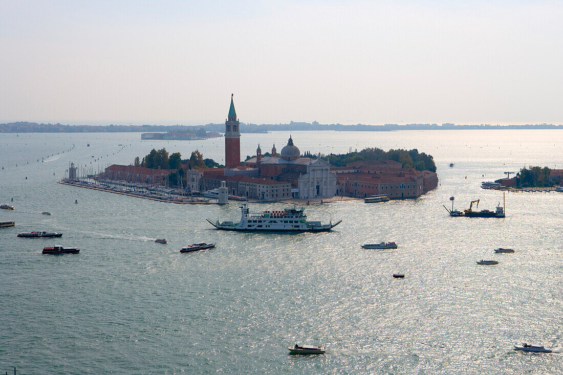 Chiesa di San Giorgio Maggiore Church seen from Campanile Tower, Venice, Veneto, Italy