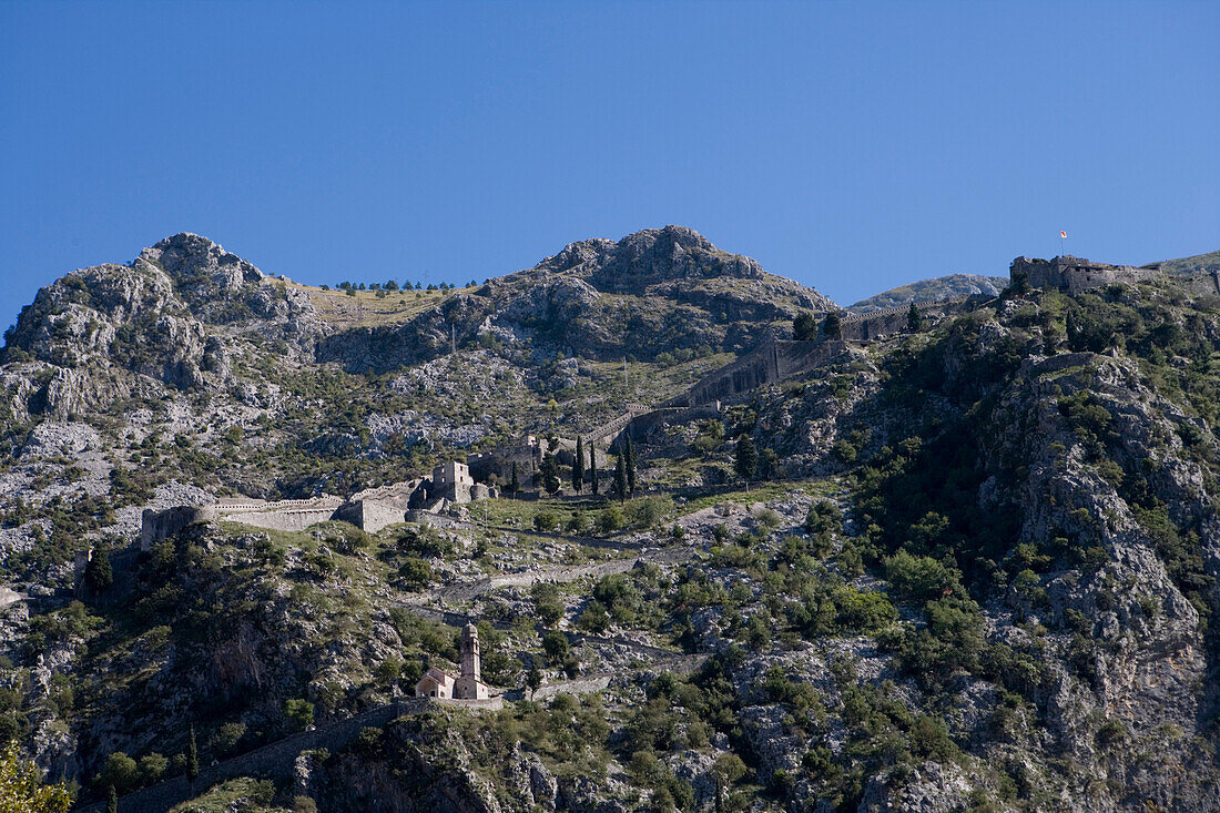 Festung am Berg, Kotor, Montenegro, Europa