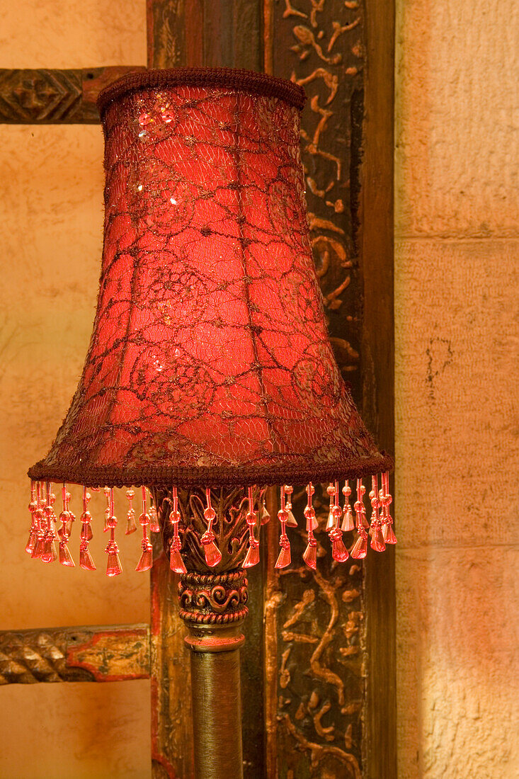 Lamp in the bedroom, Dar Zamaria Martini Hotel, Aleppo, Syria, Asia