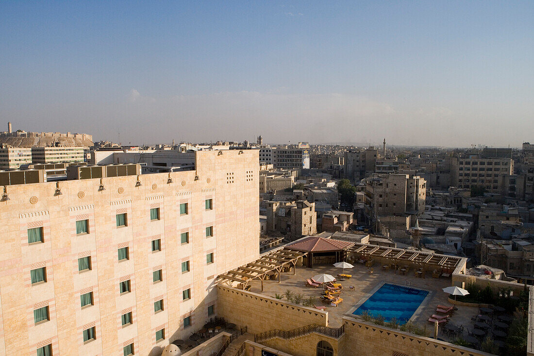 Blick vom Dach des Sheraton Aleppo Hotel, Aleppo, Syrien, Naher Osten, Asien