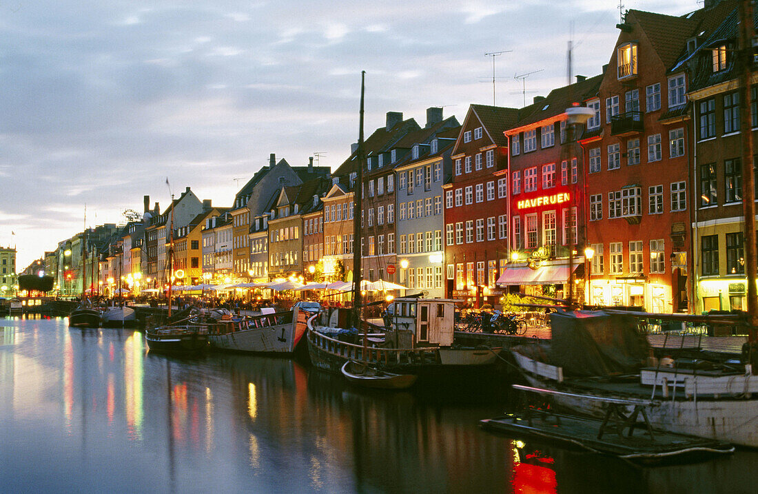 Nyhavn ( new port ) canal area. Copenhagen. Denmark