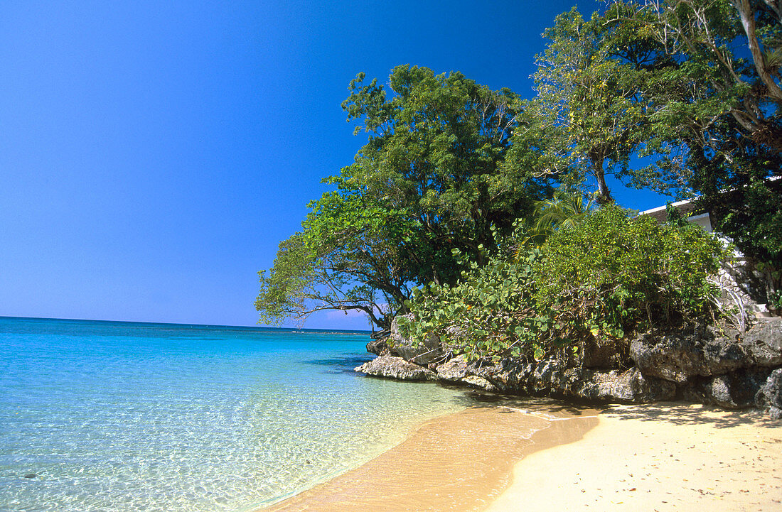 Beach near Jamaica Inn Hotel in Ocho Rios. Jamaica