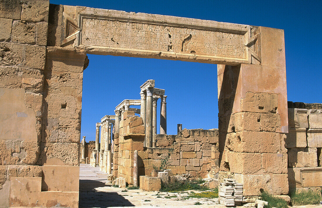 Theatre, ruins of Roman major city. Leptis Magna. Libya