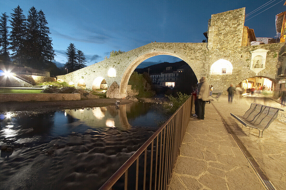 Pont Nou (12th century), Camprodón. Ripollès Region. Girona Province. Catalonia. Spain