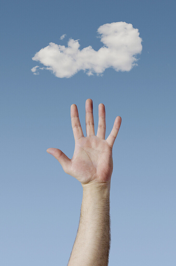 Hand and cloud.