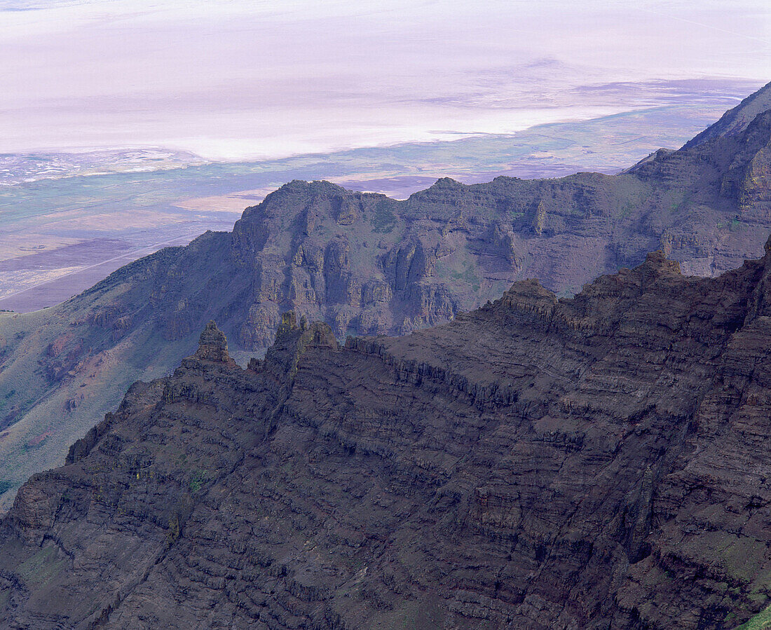 Fault block formation along Eastern flank of Steens Mountains protective area. Oregon. USA