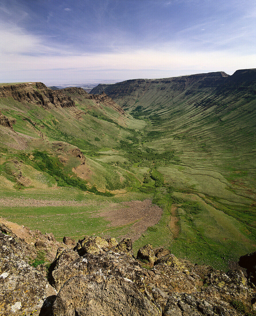 Kiger Gorge, formed by a U-shaped glacial valley. Steens Mountain. Oregon. USA