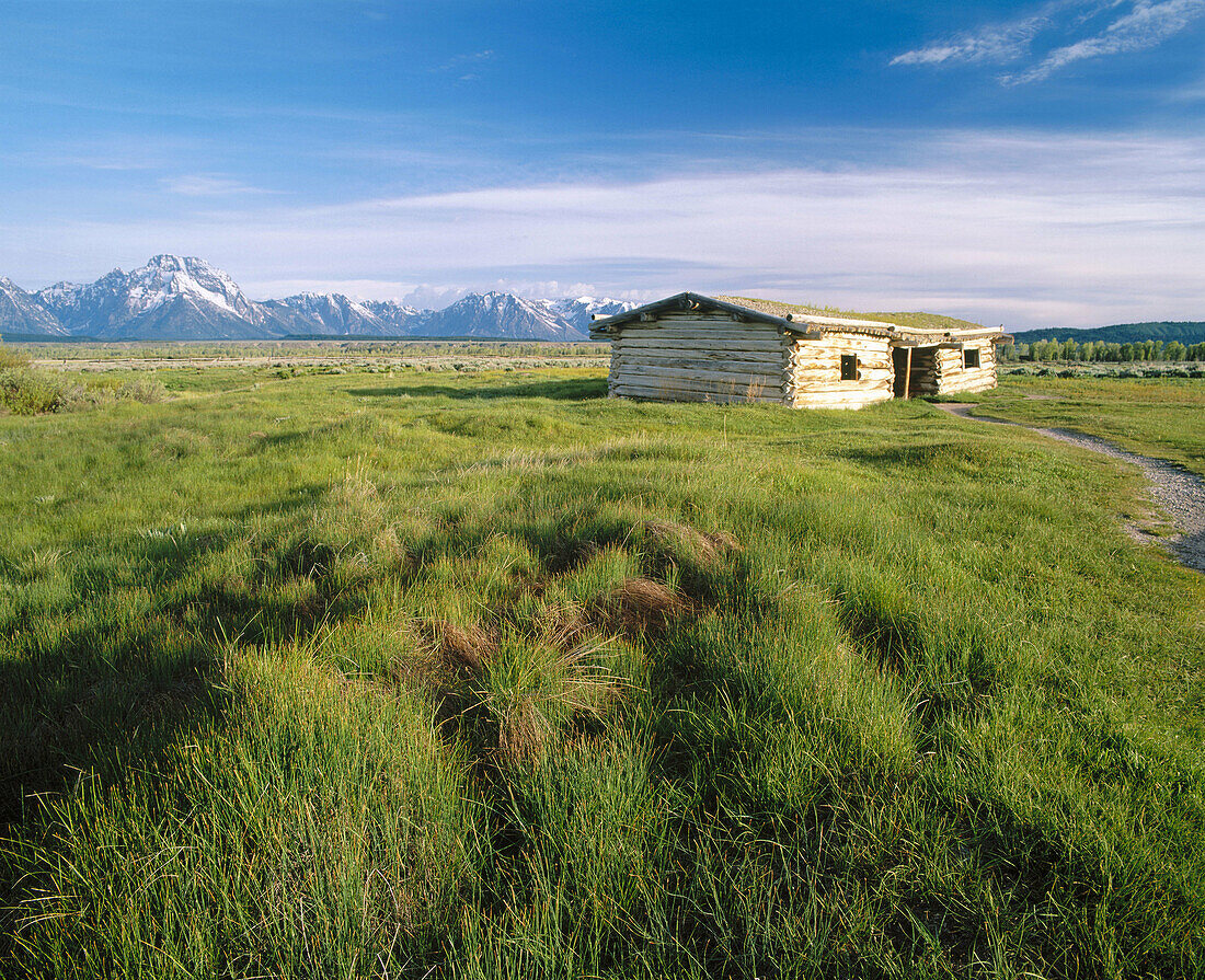 Historic Cunningham Cabin (Circa 1890). Teton Mountain Range, Grand Teton National Park. Teton County, Wyoming. USA.