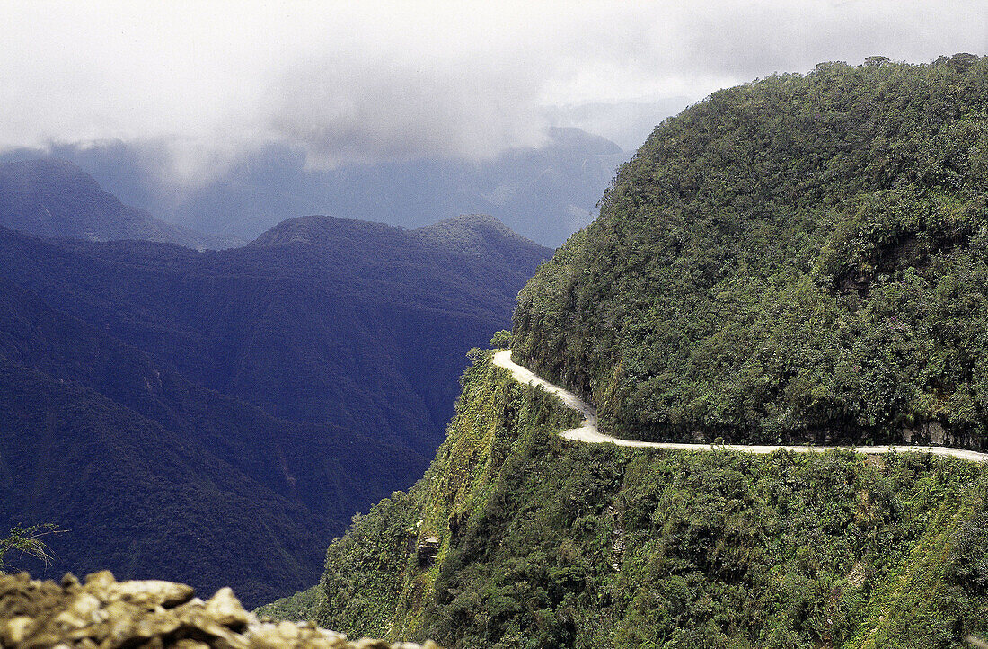 Cornice road in the Yungas. Bolivia