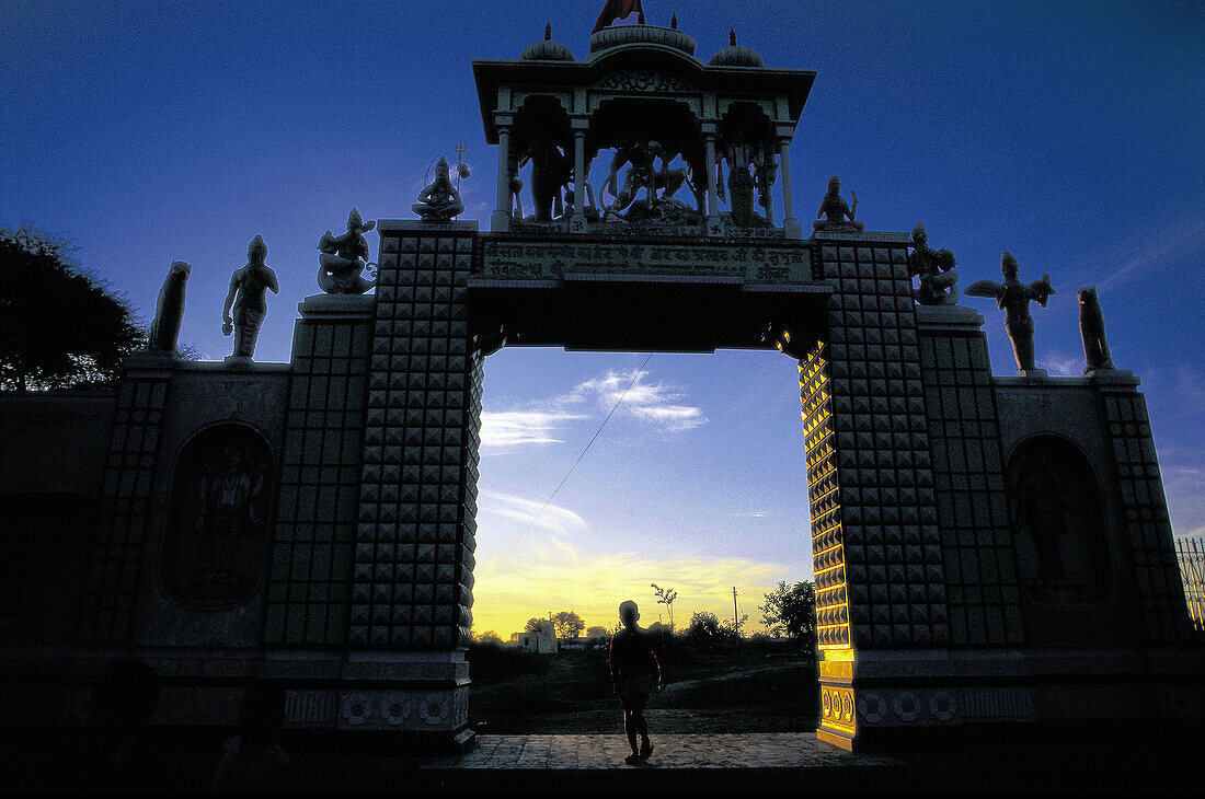 Hindu temple at dusk. India