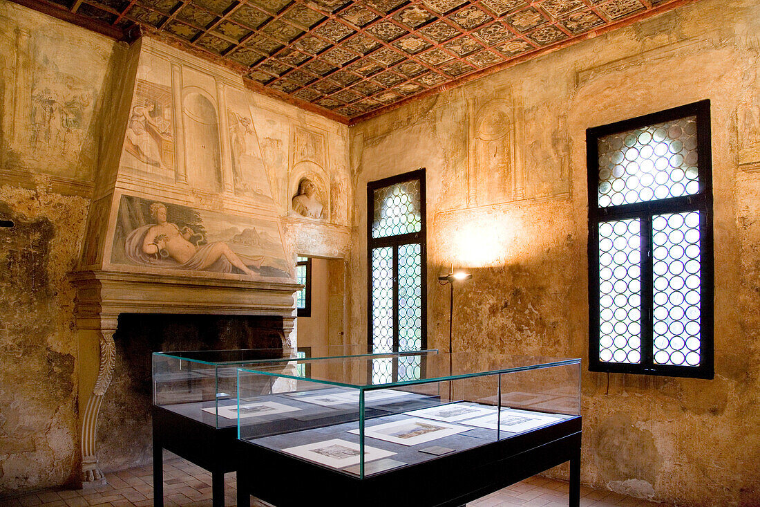 Museum, Petrarcahaus, Wohnhaus des Dichters Francesco Petrarca, Arqua Petrarca, Eugeaneische Hügel, Venetien, Italien