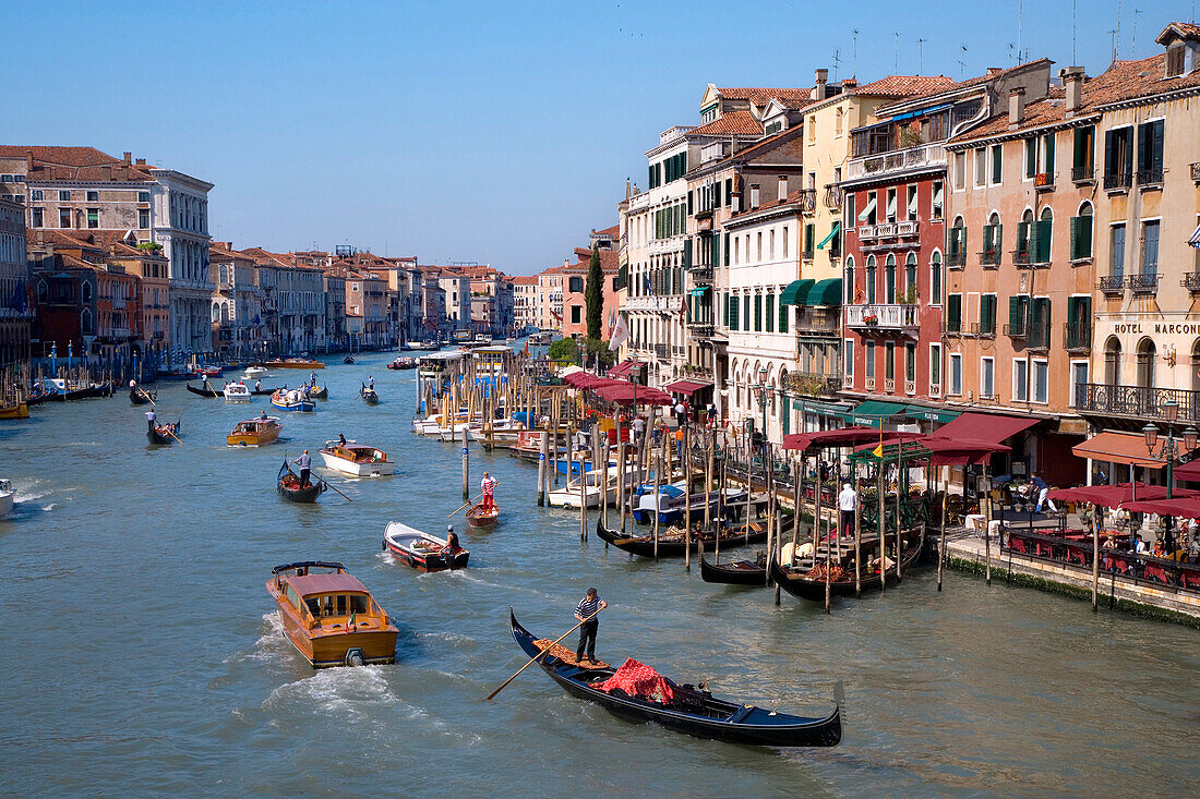 The Grand Canal with its many palaces, Canal Grande, Venice, Veneto, Italy