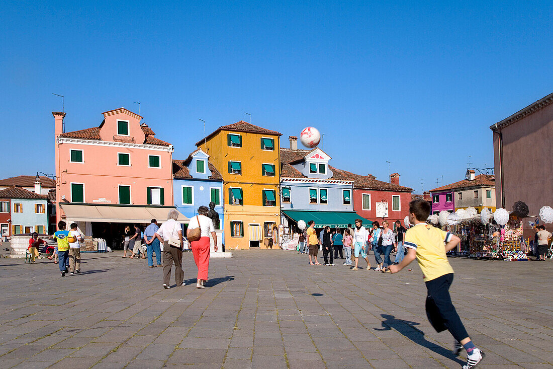 Galuppi Square, Burano, Venice, Laguna, Veneto, Italy