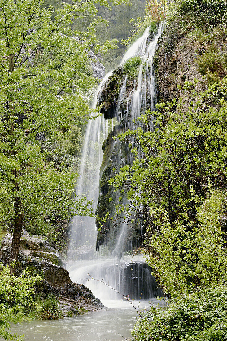 Falls in Palancia river. Bejís. Castellon province. Spain.