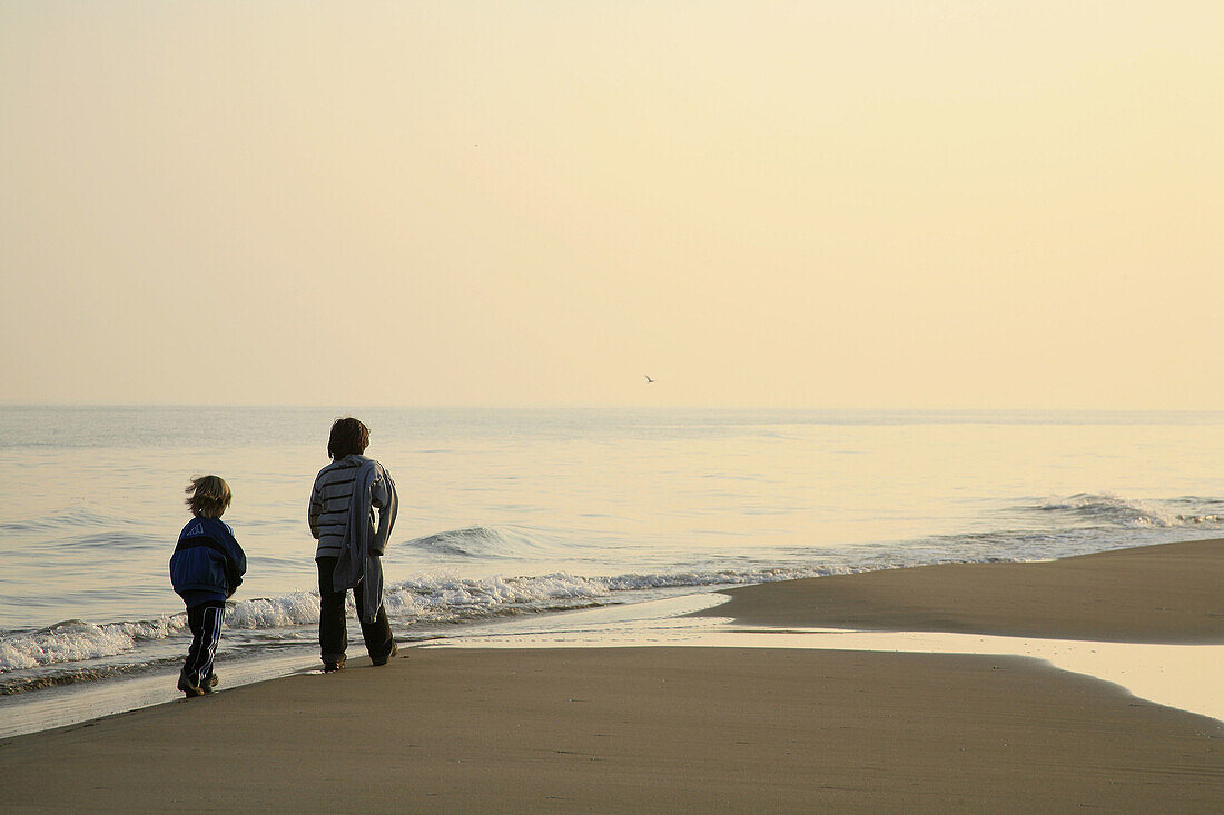 People on the beach.