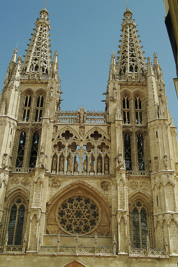 Main facade of the Cathedral. Burgos. Castilla-León. Spain