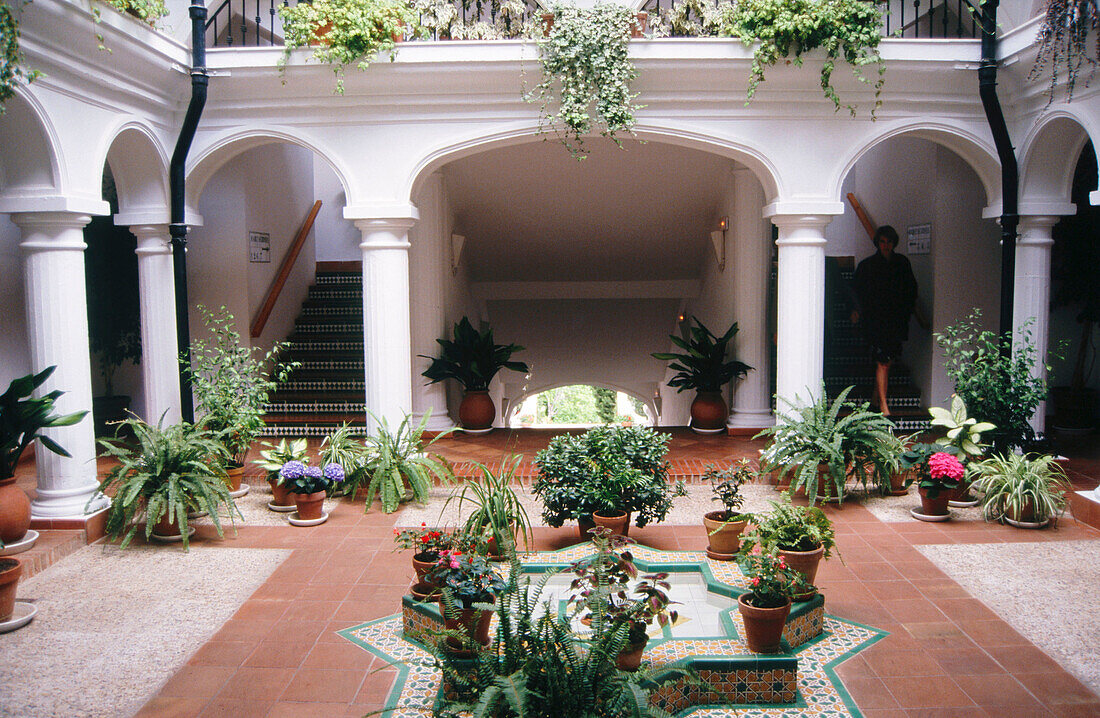 Interior of the patio of a rest home in Benalmadena. Malaga
