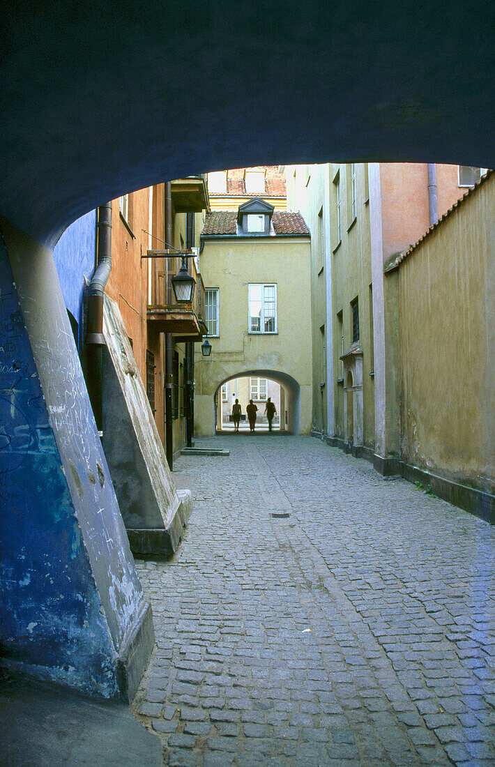 Narrow street in old town. Warsaw. Poland
