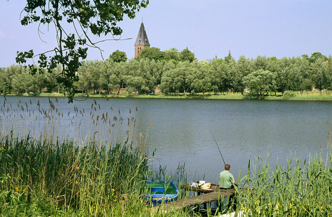 Liwa River and Kwidzyn in background. Poland