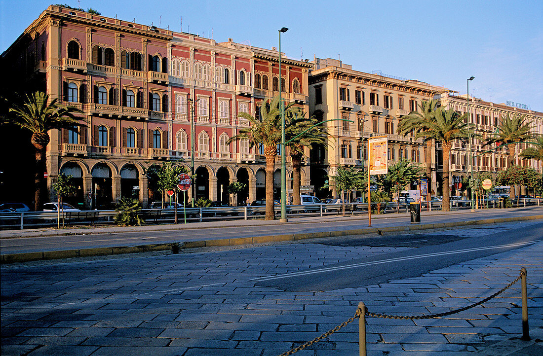 Buildings dating 19th century in Via Roma. Cagliari. Sardinia, Italy