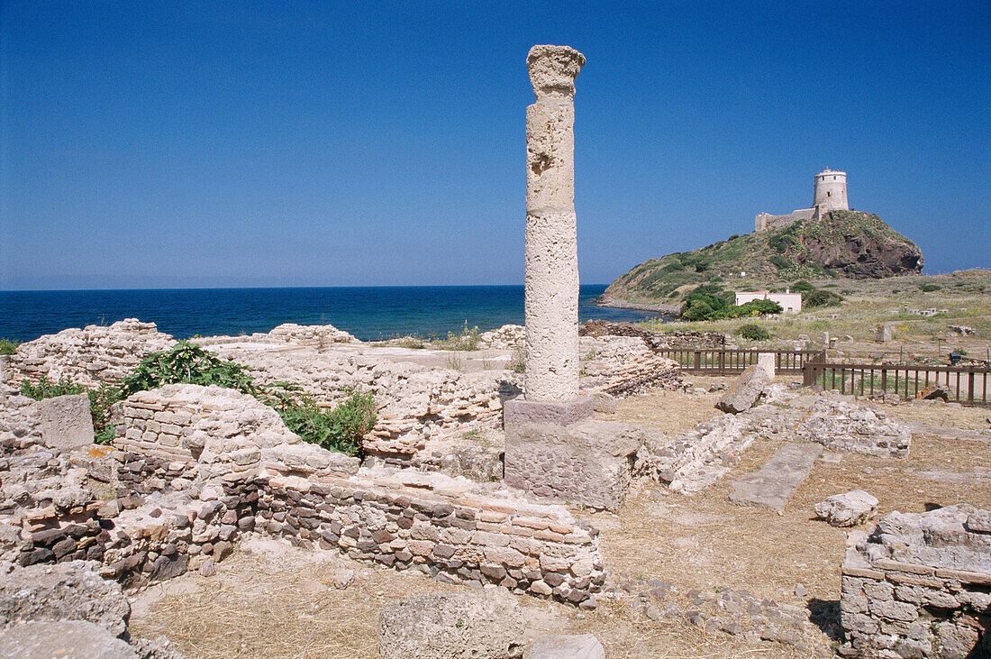 Carthaginian ruins of Nora, city built IXth-VIIIth century B.D. Sardinia, Italy