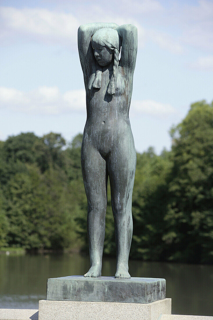 Gustav Vigeland s statue of girl at Frogner Park, Oslo. Norway