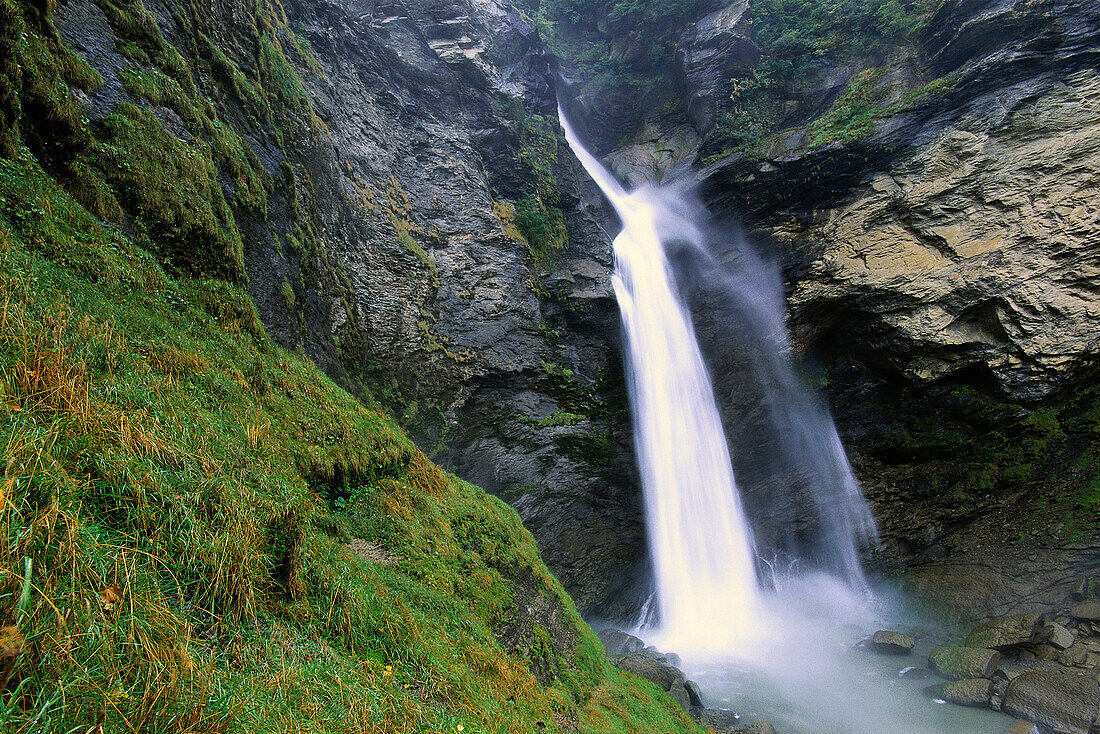 Waterfall. Swiss Alps