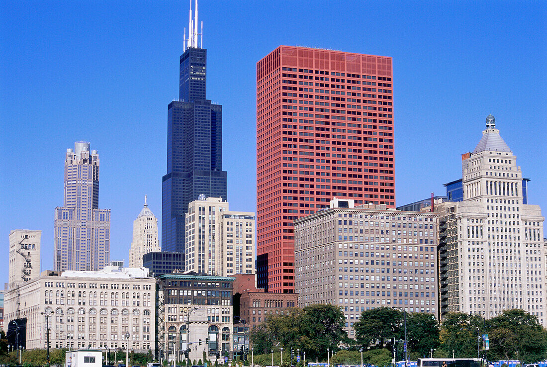 Hochhäuser in Downtown Chicago, Illinois, USA