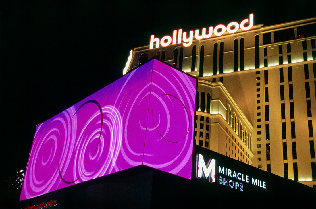 Leuchtreklame von Hotel Planet Hollywood, Las Vegas, Nevada, USA, Amerika