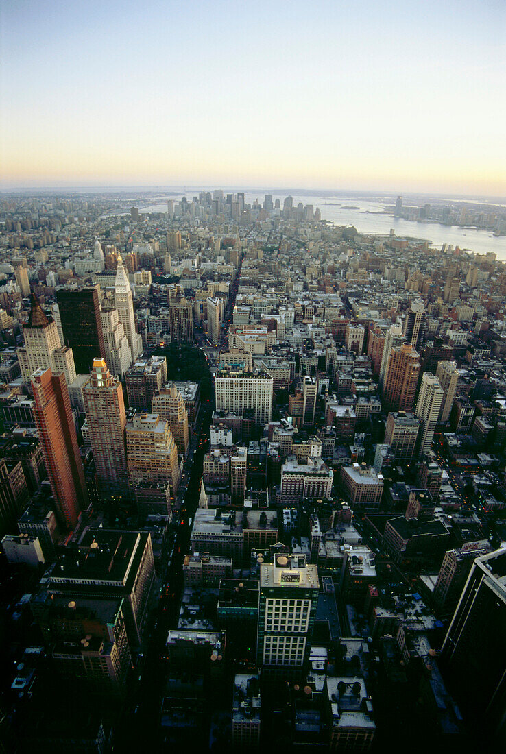 Blick von dem Dach aus über Manhattan, New York, USA, Amerika
