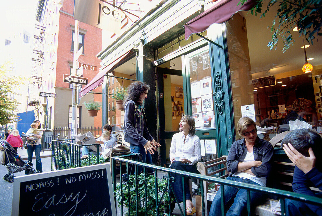 Street scene in Greenwich Village, Manhattan, New York, USA, America