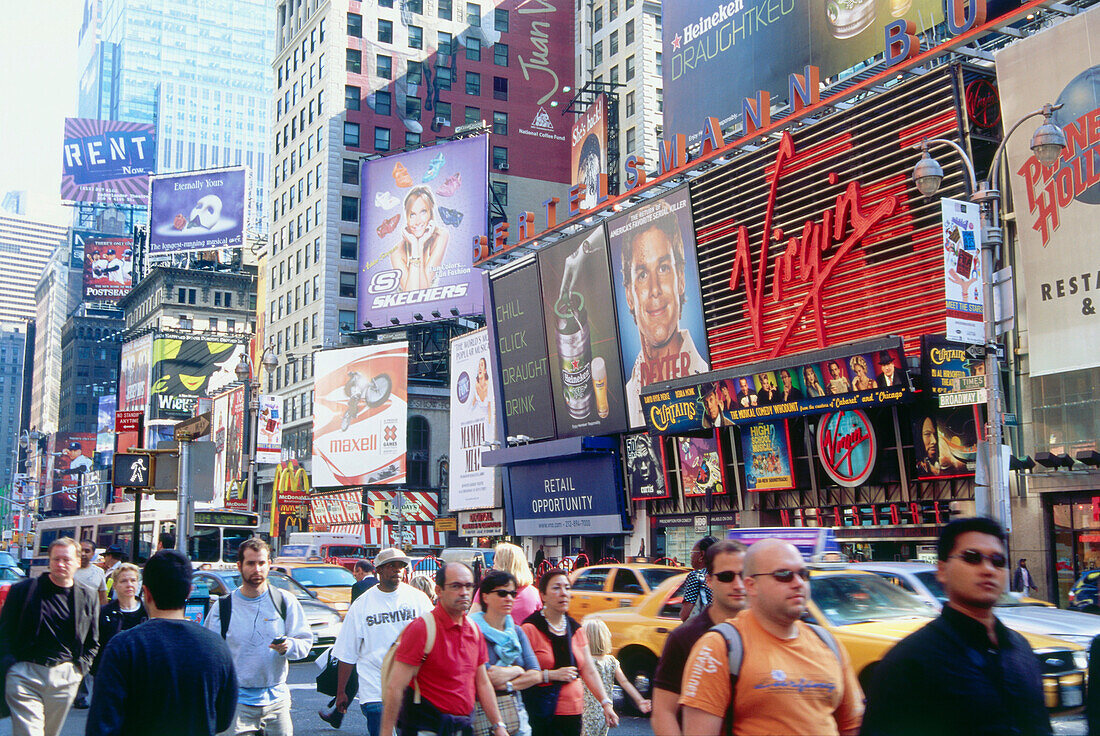 City scenery at Time Square, Midtown Manhattan, New York, USA, America