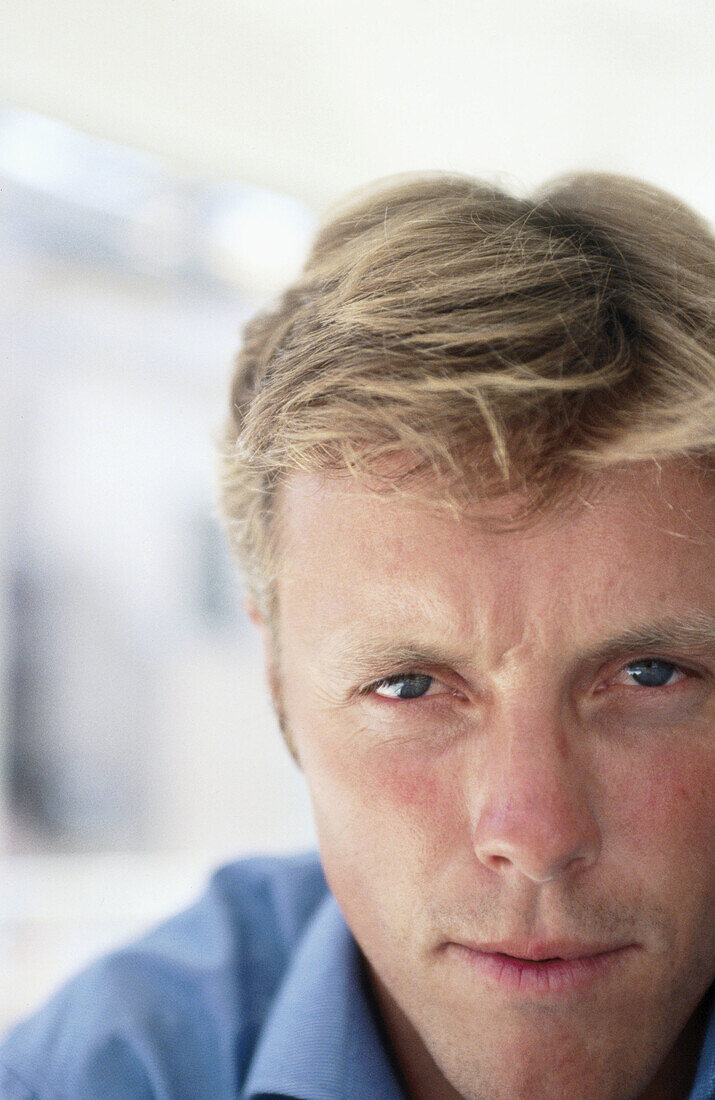 Blue eyes man portrait