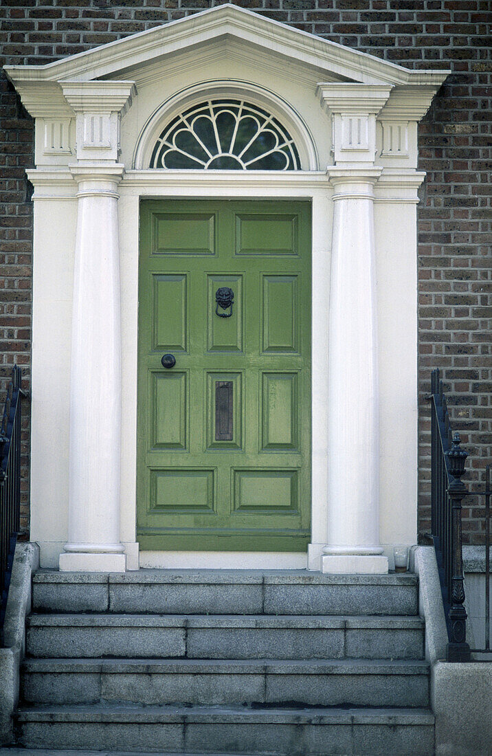 Front door of Georgian town house. Dublin. Ireland.