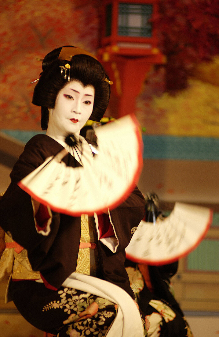Gion Odori (Geisha dance) at Gion Kaikan. Kyoto. Japan