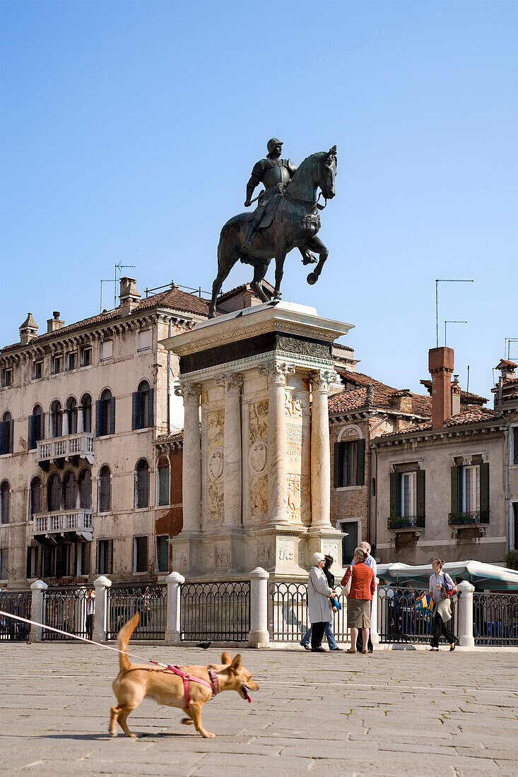 Square with Colleoni statue, Campo Giovanni e Paolo, Venice, Veneto, Italy