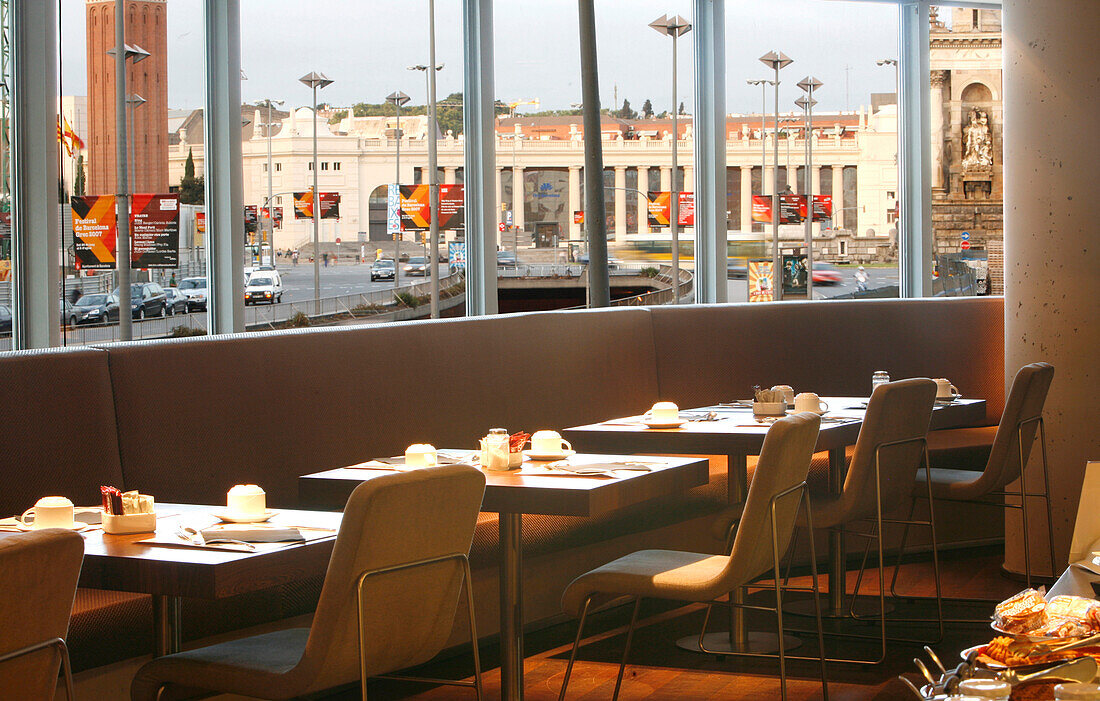 Restaurant in B Hotel, Placa d'Espana, Barcelona, Catalonia, Spain