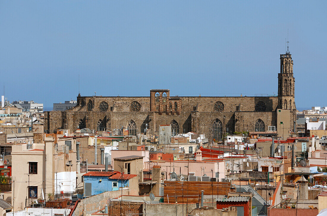 Stadtansicht, Santa Maria del Mar, El Born, Barcelona, Katalonien, Spanien