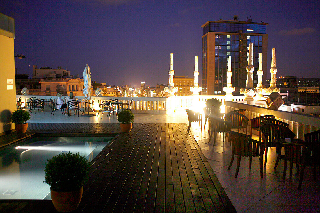 Hotel Casa Fuster roof terrace, Barcelona, Catalonia, Spain