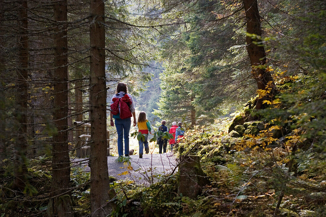 Hike along Krimmler Waterfalls, highest waterfall in Europe, Hohe Tauern National Park, Austria