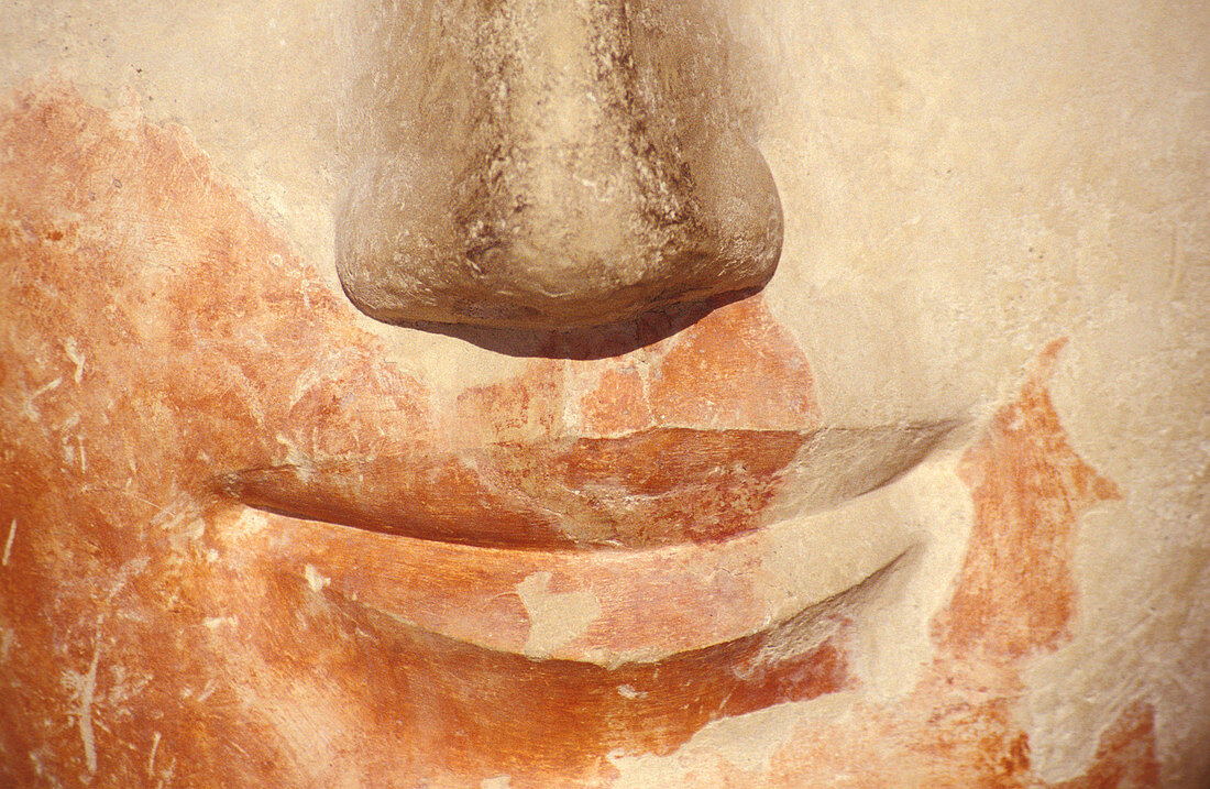 Mouth of Hatshepsut statue. Deir el Bahri. Luxor. Egypt