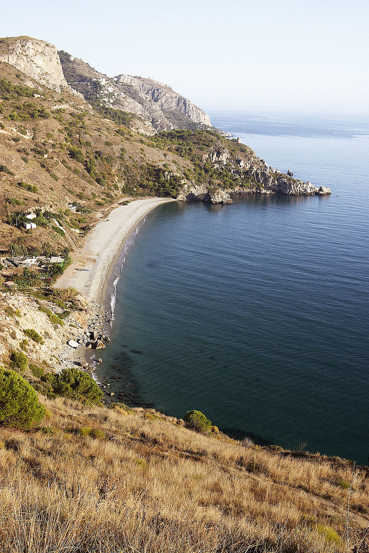 Torre del Cañuelo at Maro cliffs, Cerro Gordo area. Málaga province, Spain